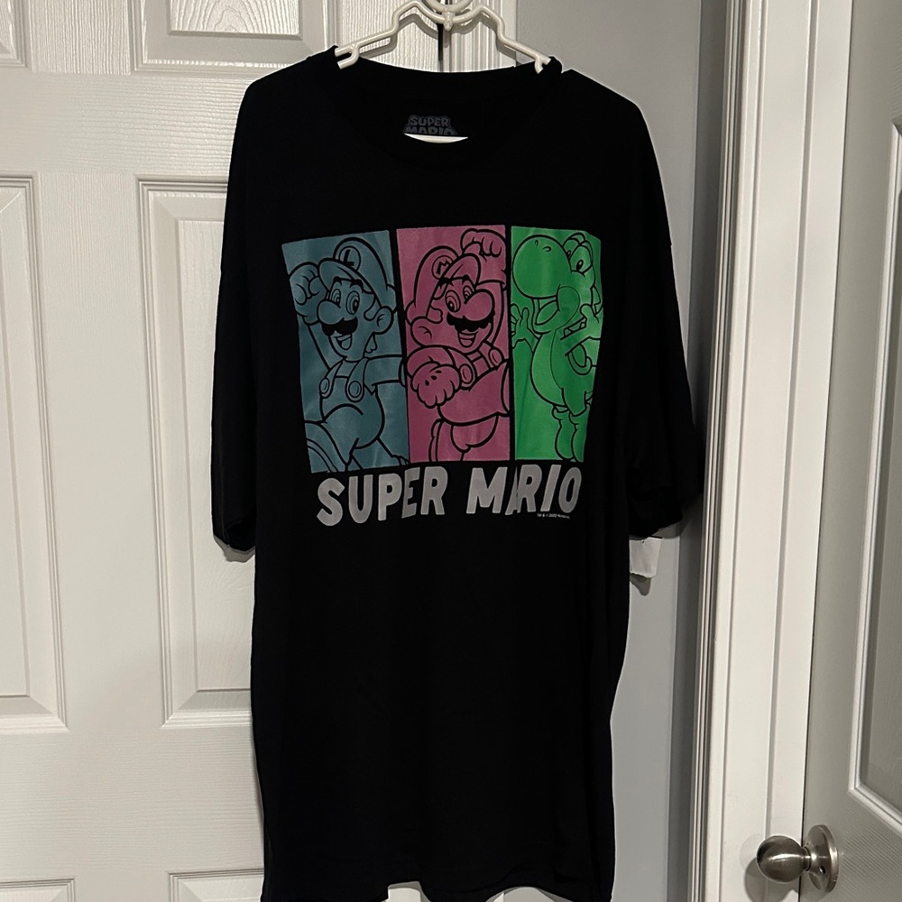 Super Mario Black Graphic T-Shirt big and tall size 3xlt nwt